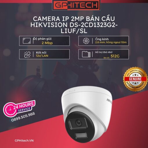 Gphitech.vn Camera Ip 2mp Ban Cau Hikvision Ds 2cd1323g2 Liuf Sl