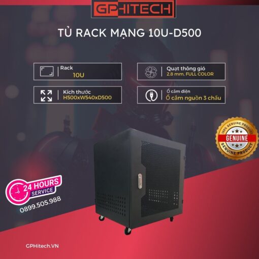 Gphitech.vn Tu Rack Mang 10u D500